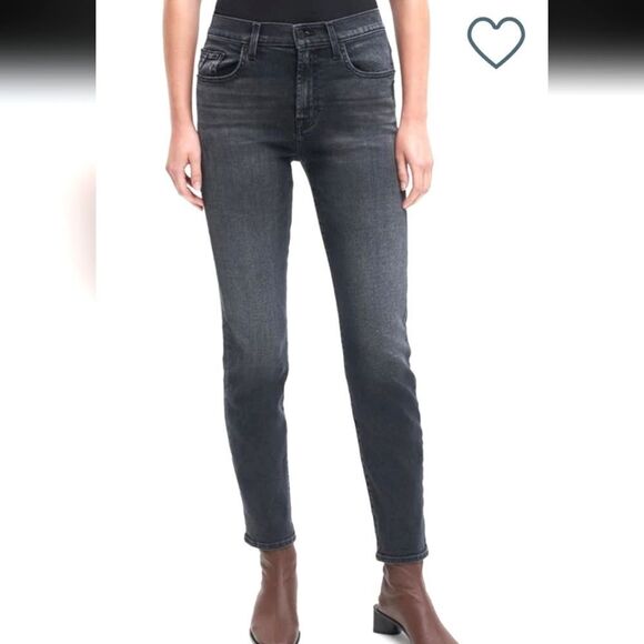7 For All Mankind Peggi Tapered Straight Jeans Sz 25 - Picture 1 of 11